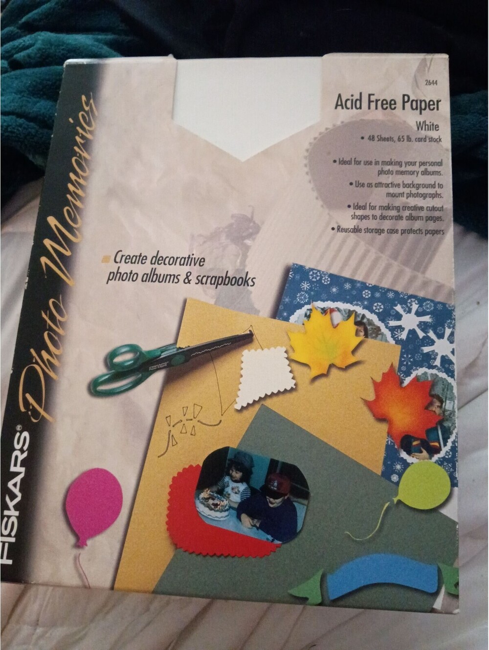 Vintage Fiskars Photo Memories White Acid-Free Paper 65 lb Cardstock 44 Sheets